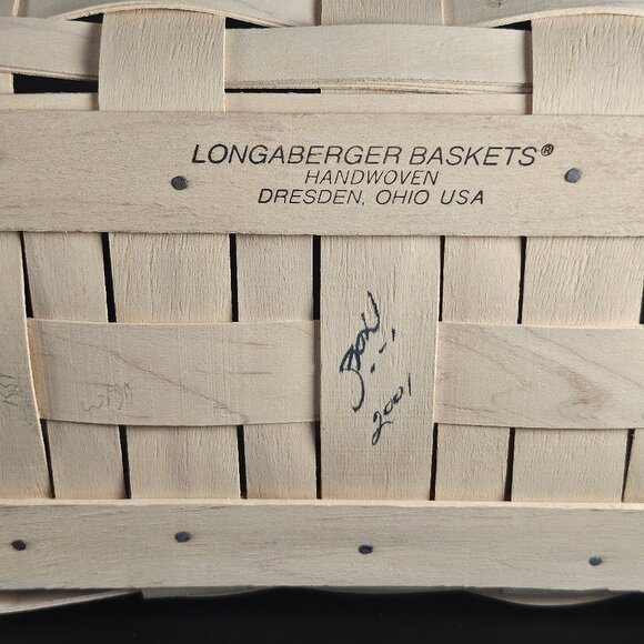 Longaberger, 2001 Spring Basket White Wash Protector and Divided Utensil Caddy - Picture 4 of 10